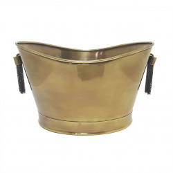 Ice Bucket - Brass Crescent with Tassel Chains